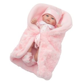 Luxusní dětská panenka-miminko Berbesa Anička 28cm Růžová 
