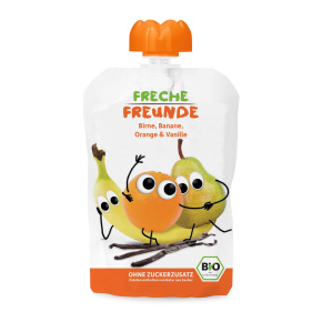 FRECHE FREUNDE BIO Kapsička ovocná Hruška, banán, pomeranč s vanilkou 100 g, 12m+