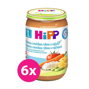 6x HiPP Jemné těstoviny s mořskou rybou a rajčaty 220 g