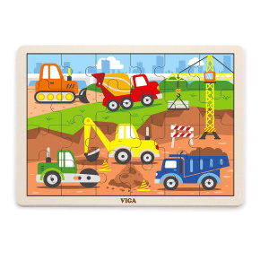 Dětské dřevěné puzzle Viga Stavba Multicolor 