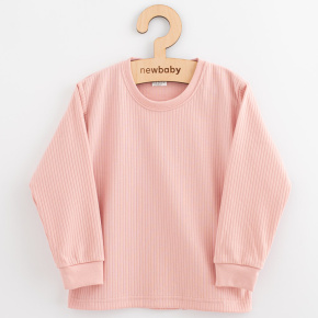 Dětské bavlněné tričko s dlouhým rukávem New Baby Kindergarten pudrovo růžové Růžová 116 (5-6 let)