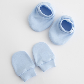 Kojenecký bavlněný set-capáčky a rukavičky New Baby Casually dressed modrá 0-6m Modrá 0-6 m