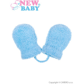 Dětské zimní rukavičky New Baby se šňůrkou modré Modrá 62 (3-6m)