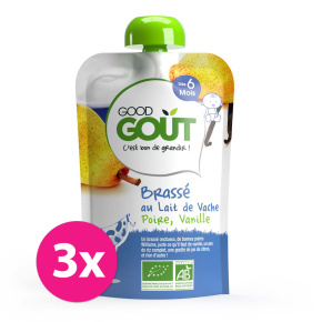 3x GOOD GOUT BIO Vanilkový jogurt s hruškou 90 g