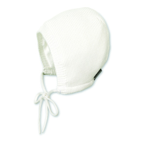 STERNTALER Čepice pletená bavlna čepec na vázání ecru uni vel. 37 cm- 2-3 m