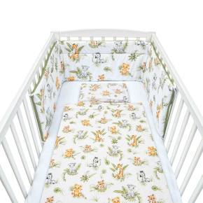 3-dílné ložní povlečení New Baby 90/120 cm Jungle Bílá 