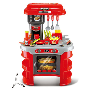 Dětská kuchyňka Little Chef Baby Mix červená 32 ks Červená 