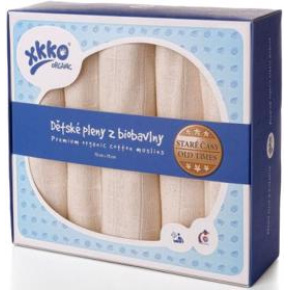 KIKKO Pleny dětské z biobavlny Staré časy 70x70 (5 ks) – natural