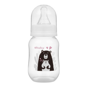 Láhev s obrázkem Akuku 125 ml mědvěd bílá Bílá 