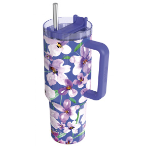 Nerezový termohrnek s brčkem Stream Flower Dusk 1200 ml