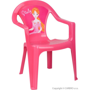 Dětský zahradní nábytek - Plastová židle růžová Giuly Růžová 