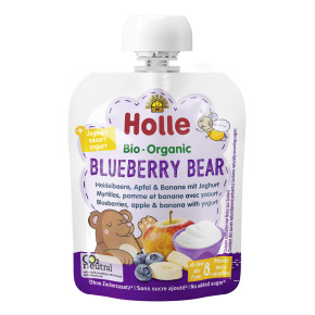 HOLLE BIO Blueberry bear - dětské ovocné pyré s jogurtem 85 g