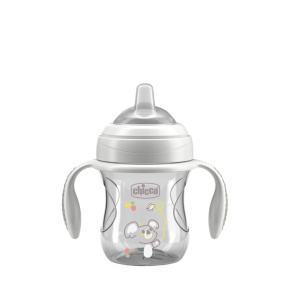 CHICCO Hrneček Transition učicí s držadly grey, 4m+