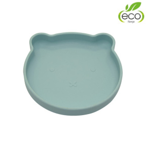 Silikonový talíř s přísavkou Bear Pastel Blue