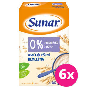 6x SUNAR První kaše nemléčná rýžová 220 g