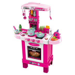 Dětská kuchyňka Baby Mix malý šéfkuchař růžová Růžová 