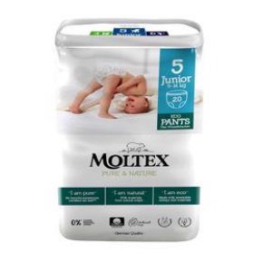 MOLTEX Pure&Nature Kalhotky plenkové jednorázové 5 Junior (9-14 kg) 20 ks
