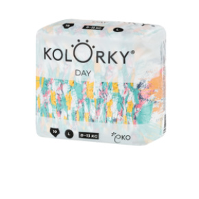 KOLORKY DAY Pleny jednorázové eko, štětec L (8-13 kg) 19 ks