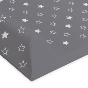 CEBA Podložka přebalovací 2-hranná s pevnou deskou (50x80) Comfort Hvězdy světle šedá