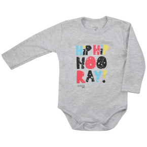Kojenecké body s dlouhým rukávem Koala Hip-Hip šedé Šedá 74 (6-9m)