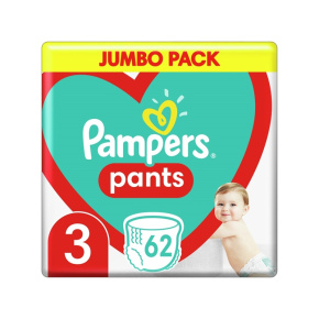 PAMPERS Pants Kalhotky plenkové jednorázové 3 (6-11 kg) 62 ks - JUMBO PACK