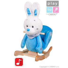 Houpací hračka s melodií PlayTo králíček modrá Modrá 
