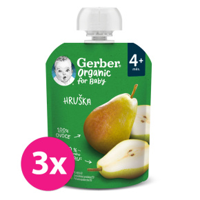 8x GERBER Organic Kapsička hruška 90 g​