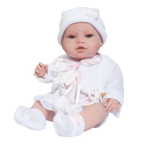 Luxusní dětská panenka-miminko Berbesa Terezka 43cm Bílá 