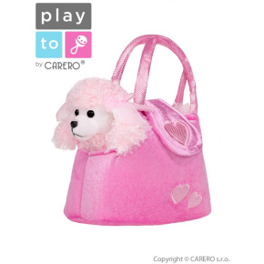 Dětská plyšová hračka PlayTo Pejsek v kabelce růžová Růžová 