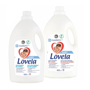LOVELA Baby tekutý prací přípravek na bílé 4,5l + barevné prádlo 4,5l  (100 praní)