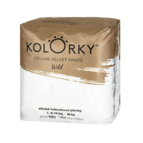 KOLORKY DELUXE VELVET PANTS Wild Kalhotky plenkové jednorázové eko L (8-13 kg) 19 ks