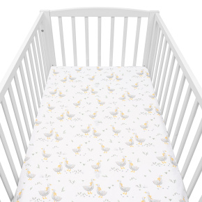 Bavlněné prostěradlo do postýlky New Baby Husičky 120x60cm Bílá 
