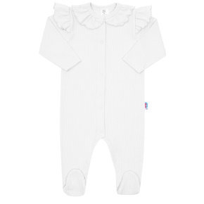 Kojenecký bavlněný overal New Baby Stripes bílý Bílá 80 (9-12m)