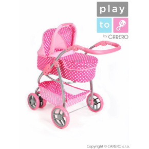 Multifunkční kočárek pro panenky Baby Mix Jasmínka světle růžový Růžová 