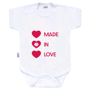 Body s potiskem New Baby MADE IN LOVE Dle obrázku 56 (0-3m)