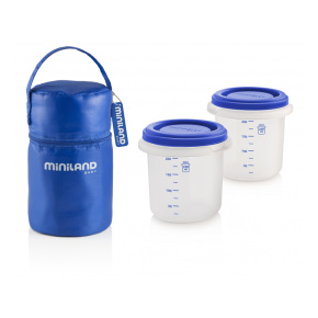 Termoizolační pouzdro + kelímky na jídlo Blue 2ks