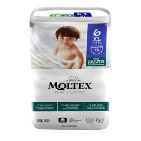 MOLTEX Pure&Nature Kalhotky plenkové jednorázové 6 XL (14 kg+) 18 ks