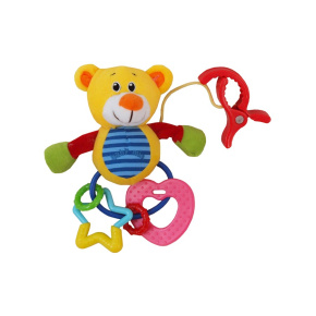 Plyšová hračka s chrastítkem Baby Mix medvěd Žlutá 