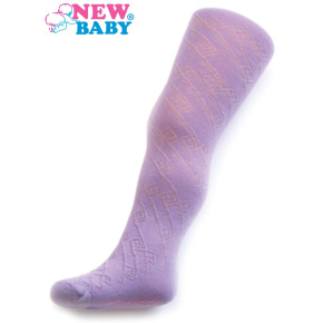 Dětské žakárové punčocháče New Baby fialové Fialová 128 (7-8 let)