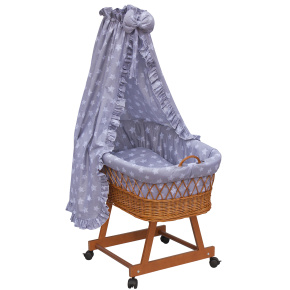 Košík pro miminko s nebesy Scarlett Hvězdička - šedá