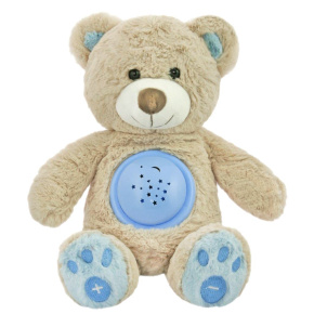 Plyšový usínáček medvídek s projektorem Baby Mix modrý Modrá 