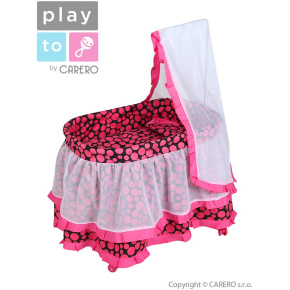 Košík pro panenky PlayTo Nikolka růžový Růžová 