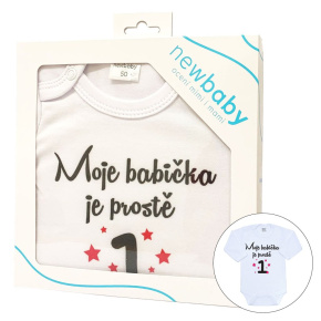 Body s potiskem New Baby Moje babička je prostě jednička - dárkové balení Červená 50