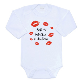 Dětské body s potiskem New Baby Boli tu babička s dedkom Bílá 74 (6-9m)