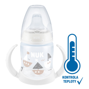 NUK FC lahvička na učení s kontrolou teploty 150 ml bílá