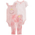 CARTER'S Set 3dílný legíny, body kr. rukáv, body bez rukávů Pink Whale dívka LBB 9m
