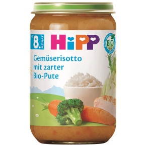 HiPP BIO Příkrm Zeleninové rizoto s krůtím masem, od 8. měsíce 220 g