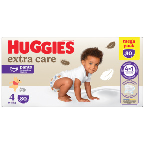HUGGIES® Kalhotky plenkové jednorázové Extra Care Pants vel. 4 (9-14 kg), 80 ks BOX