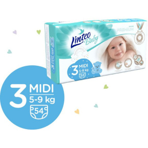 LINTEO BABY Premium Pleny jednorázové 3 MIDI (5-9 kg) 216 ks