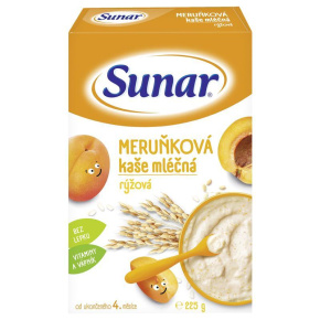 SUNAR Kaše mléčná rýžová meruňková 225 g
